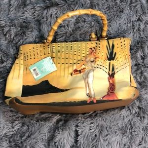 Yellow hand bag with handles new